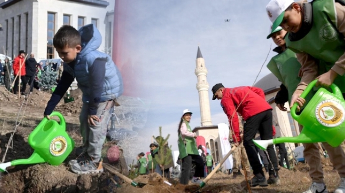 Erzurum'da 3 bin fidan toprakla buluştu