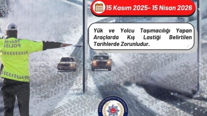 Erzurum'un kışı, kış lastiği ister