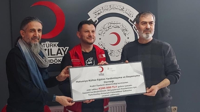 Erzurumlu hanımlardan Gazze'ye destek