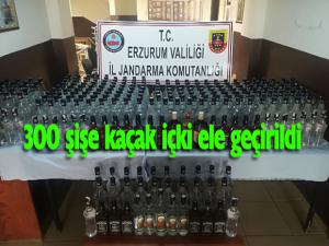Erzurumda 300 şişe kaçak içki ele geçirildi
