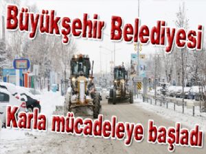 Erzurum'da karla mücadele
