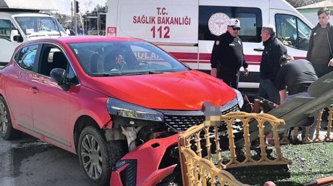 Köpek üzerine atlayınca kaza yaptı