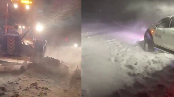 Palandöken geçidinde mahsur kaldılar