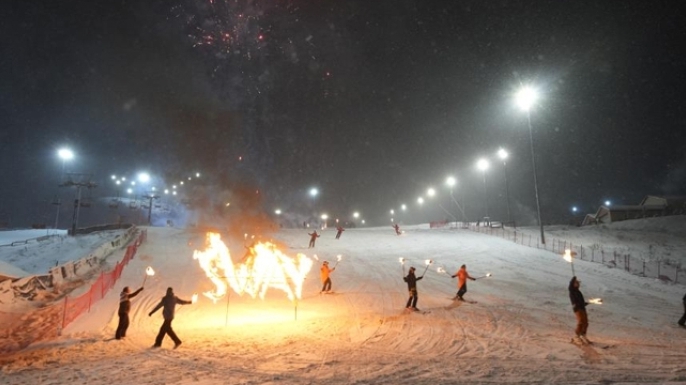 Palandöken Kayak Merkezi’nde yılbaşı coşkusu