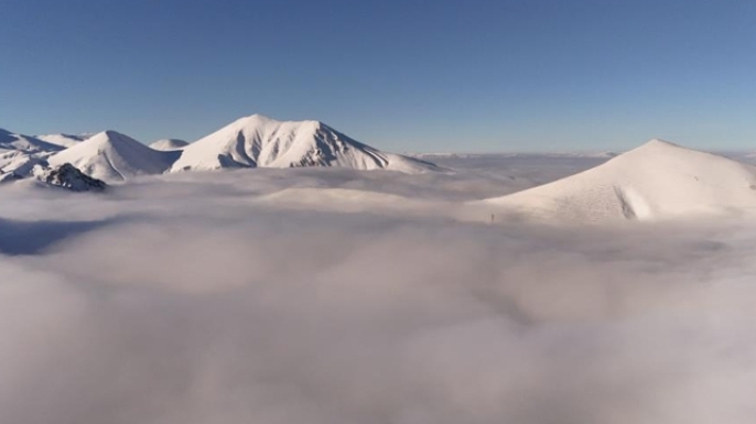 Palandöken sislerin içinde kayboldu