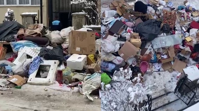 Yaşlı adamın evinden tonlarca çöp çıktı